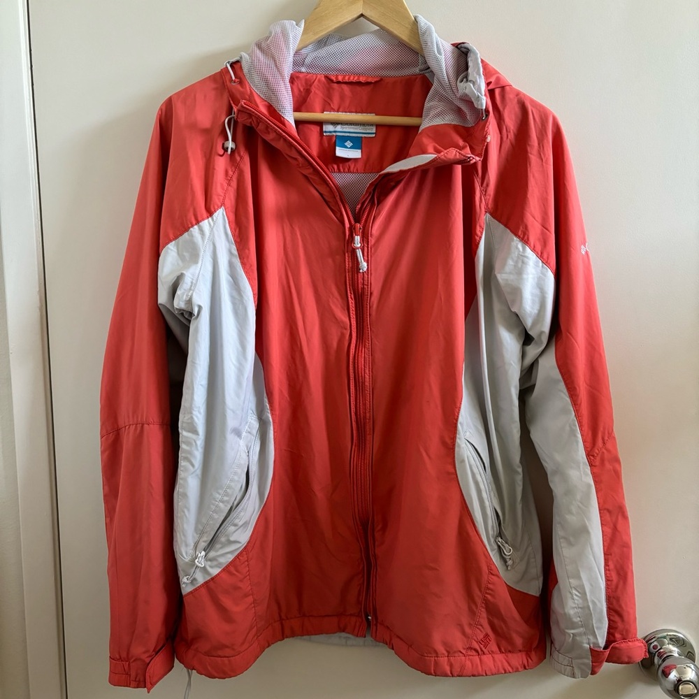 Columbia Orange and Gray Rain Jacket